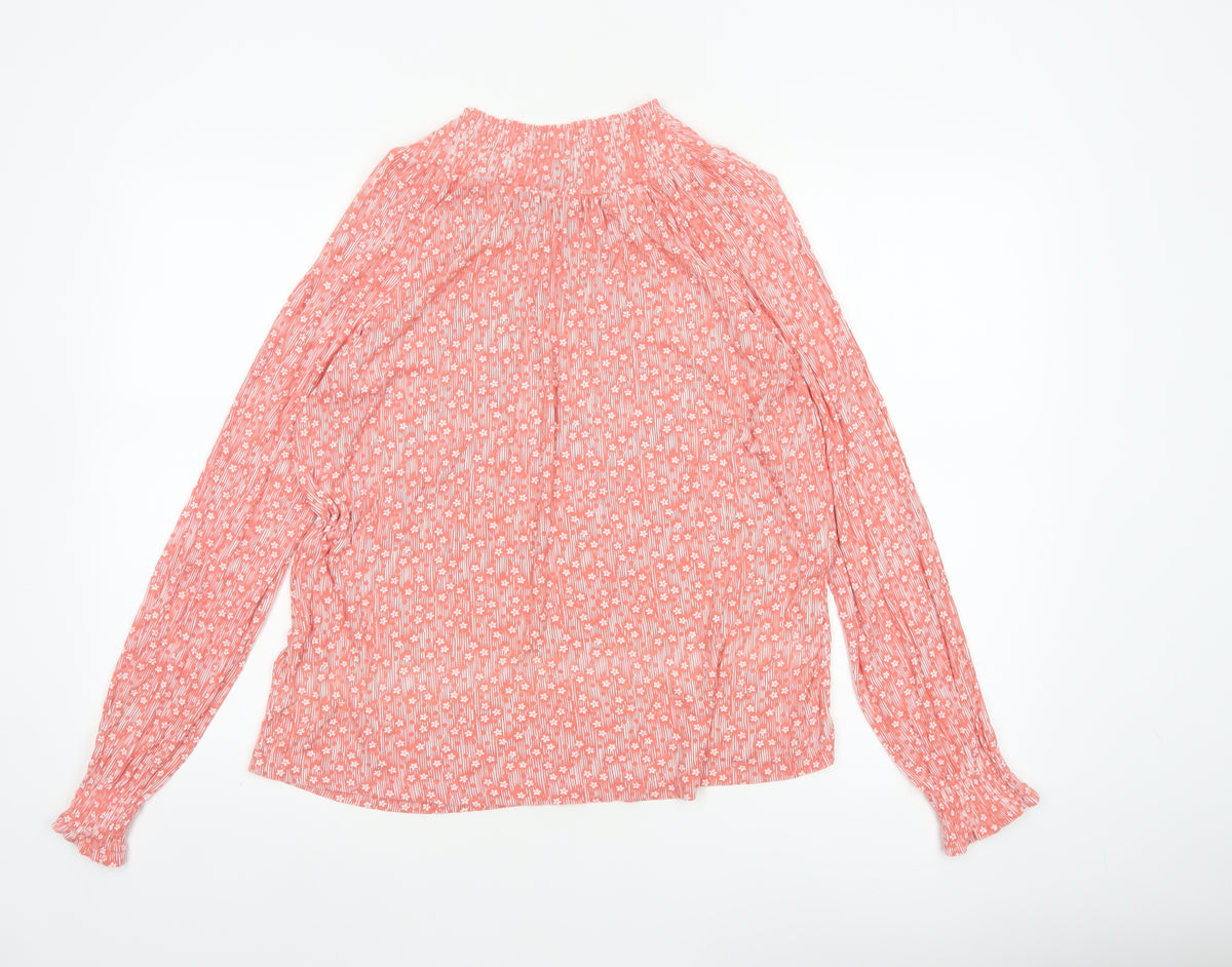 Next Women Pink Floral Long Sleeve Round Neck Blouse UK 8