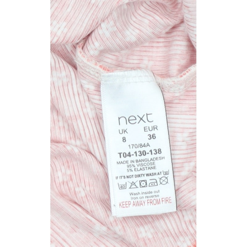 Next Women Pink Floral Long Sleeve Round Neck Blouse UK 8