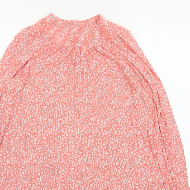 Next Women Pink Floral Long Sleeve Round Neck Blouse UK 8