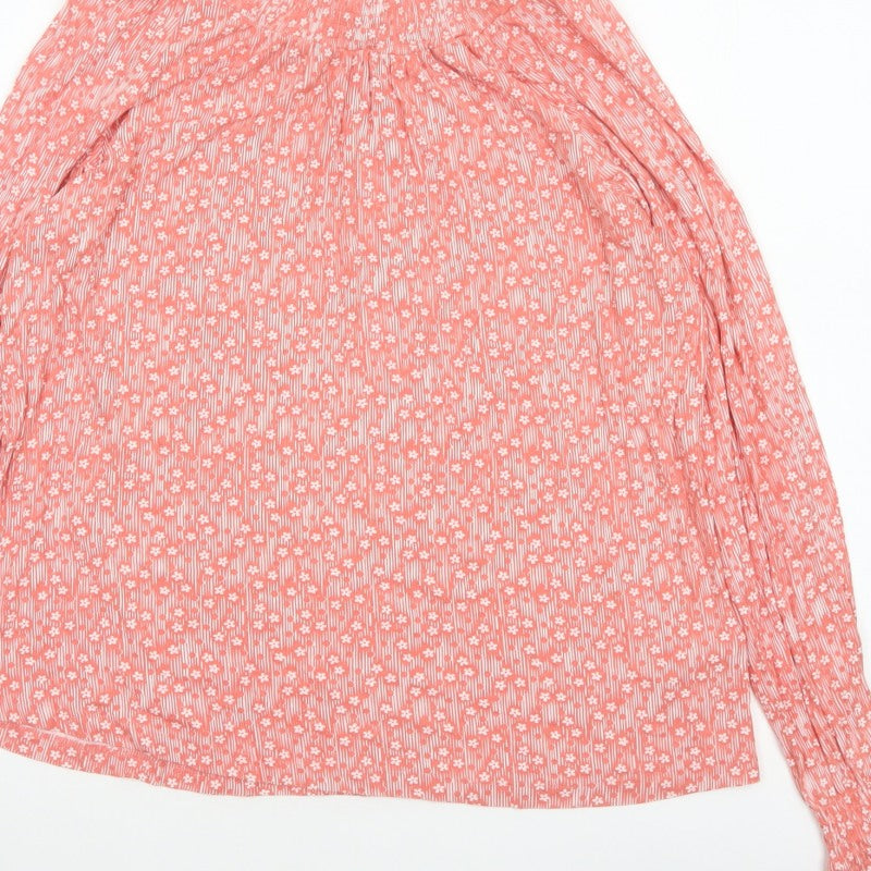 Next Women Pink Floral Long Sleeve Round Neck Blouse UK 8