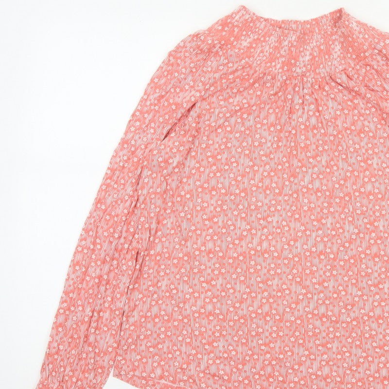 Next Women Pink Floral Long Sleeve Round Neck Blouse UK 8