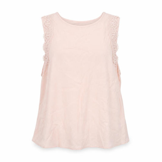 Marks and Spencer Women Pink UK 14 Lace Trim Viscose Camisole Top