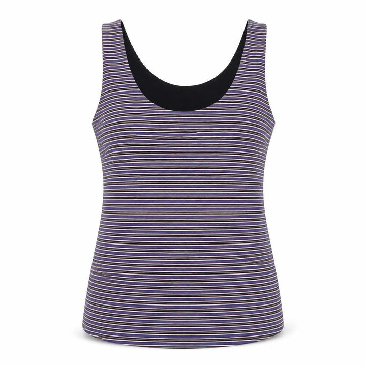 Front view of Karen Millen Women Multicoloured UK 14 Striped Stretch Camisole Top