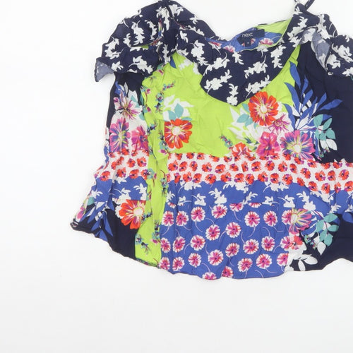 Next Women Multicoloured Size 10 Floral Off Shoulder Ruffle Camisole Blouse