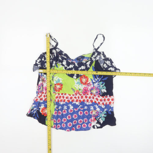 Next Women Multicoloured Size 10 Floral Off Shoulder Ruffle Camisole Blouse