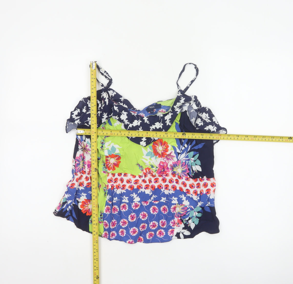 Next Women Multicoloured Size 10 Floral Off Shoulder Ruffle Camisole Blouse