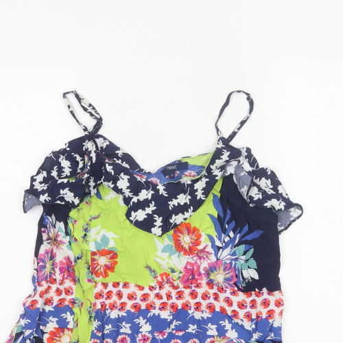 Next Women Multicoloured Size 10 Floral Off Shoulder Ruffle Camisole Blouse