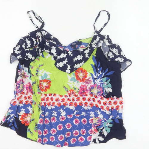 Next Women Multicoloured Size 10 Floral Off Shoulder Ruffle Camisole Blouse