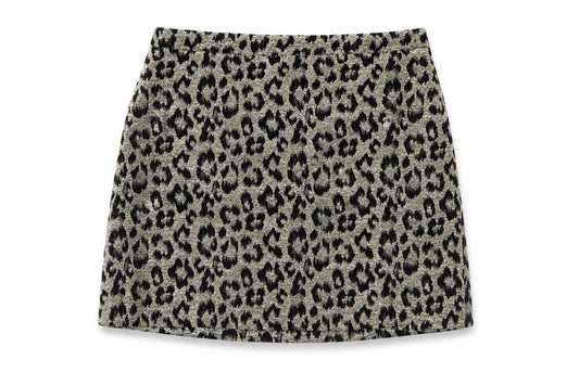 Topshop Women’s Gold Black Leopard Print UK 8 Mini Pencil Skirt