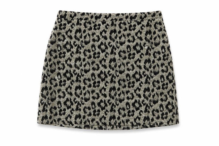 Topshop Women’s Gold Black Leopard Print UK 8 Mini Pencil Skirt