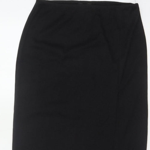 PrettyLittleThing Women Black UK 14 Long Stretch Pencil Skirt
