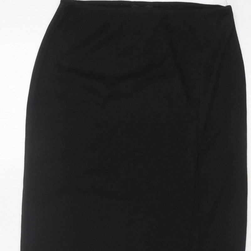 PrettyLittleThing Women Black UK 14 Long Stretch Pencil Skirt