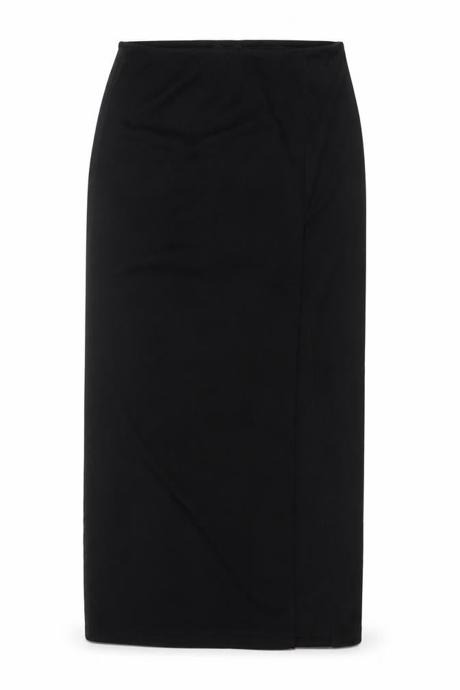 PrettyLittleThing Women Black UK 14 Long Stretch Pencil Skirt