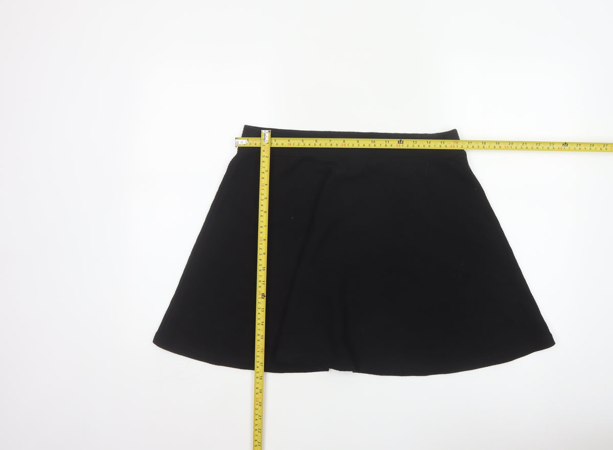 Superdry Women Black UK 14 A-Line Short Lined Skirt