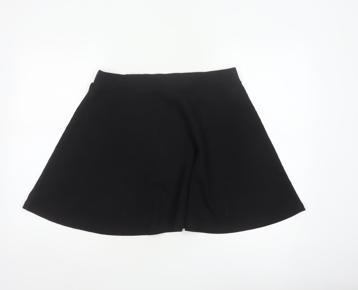 Superdry Women Black UK 14 A-Line Short Lined Skirt