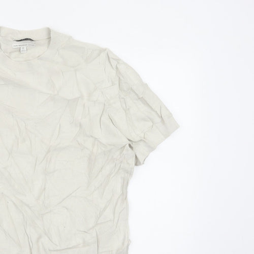 Autograph Men Ivory 2XL Short Sleeve Cotton Crew Neck Pullover Jumper