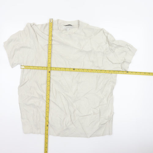 Autograph Men Ivory 2XL Short Sleeve Cotton Crew Neck Pullover Jumper