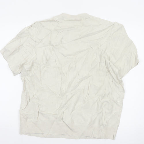 Autograph Men Ivory 2XL Short Sleeve Cotton Crew Neck Pullover Jumper