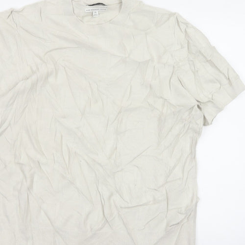 Autograph Men Ivory 2XL Short Sleeve Cotton Crew Neck Pullover Jumper