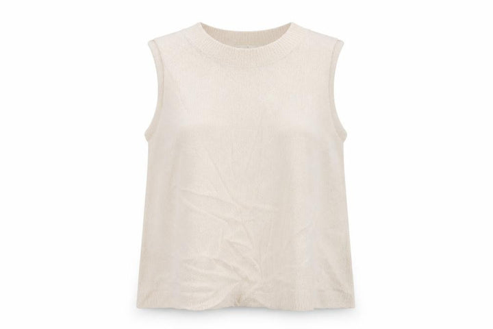 Marks & Spencer Women Ivory L Sleeveless Knit Cotton Tank Top