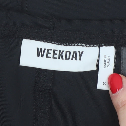 Weekday Women Black S Stretch Jersey Mini Pencil Skirt