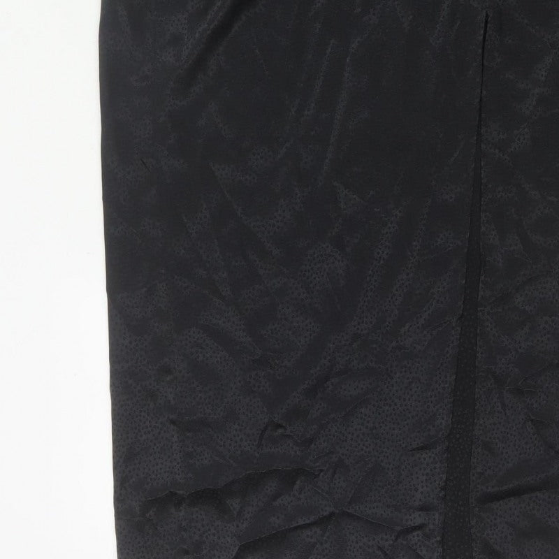 New Look Women Black UK 12 Pencil Long Ruched Slit Skirt