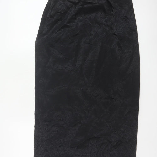 New Look Women Black UK 12 Pencil Long Ruched Slit Skirt
