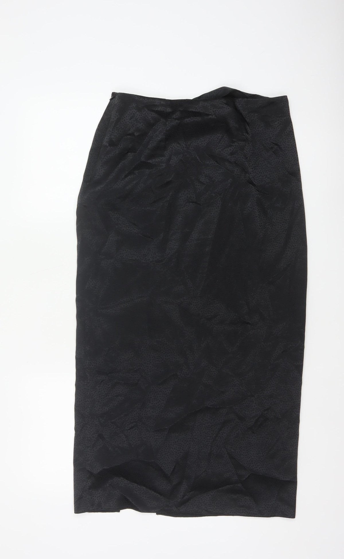 New Look Women Black UK 12 Pencil Long Ruched Slit Skirt
