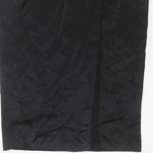 New Look Women Black UK 12 Pencil Long Ruched Slit Skirt