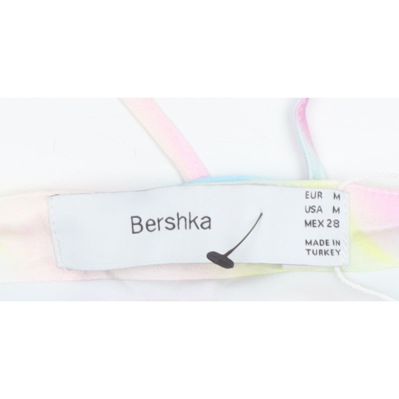 Bershka Women Multicoloured M Wrap Mini Ruched Rainbow Skirt