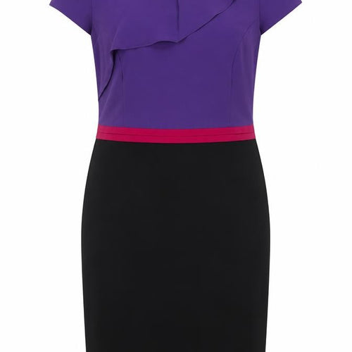 Per Una Women Multicoloured Size 18 Pencil Dress Ruffle Workwear