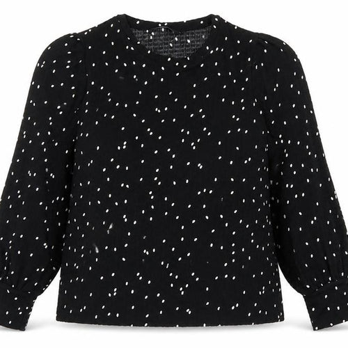 M&S Women Black Polka Dot Size 14 Balloon Sleeve Blouse