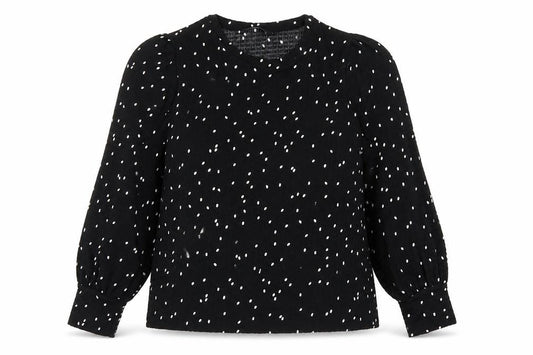 M&S Women Black Polka Dot Size 14 Balloon Sleeve Blouse
