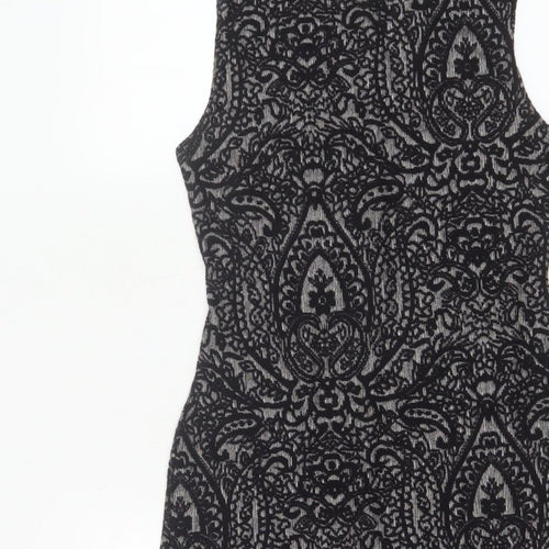 Clook Women’s Black Paisley Bodycon Sleeveless Dress UK 14