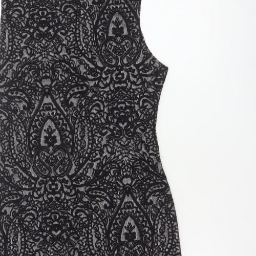 Clook Women’s Black Paisley Bodycon Sleeveless Dress UK 14
