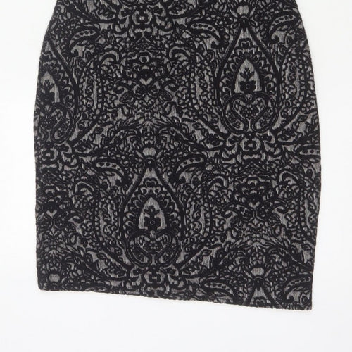 Clook Women’s Black Paisley Bodycon Sleeveless Dress UK 14