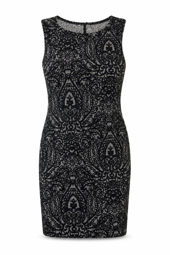 Clook Women’s Black Paisley Bodycon Sleeveless Dress UK 14
