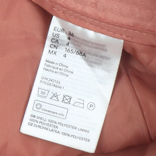 Divided H&M Women’s Pink UK 8 A-Line Button Front Mini Skirt