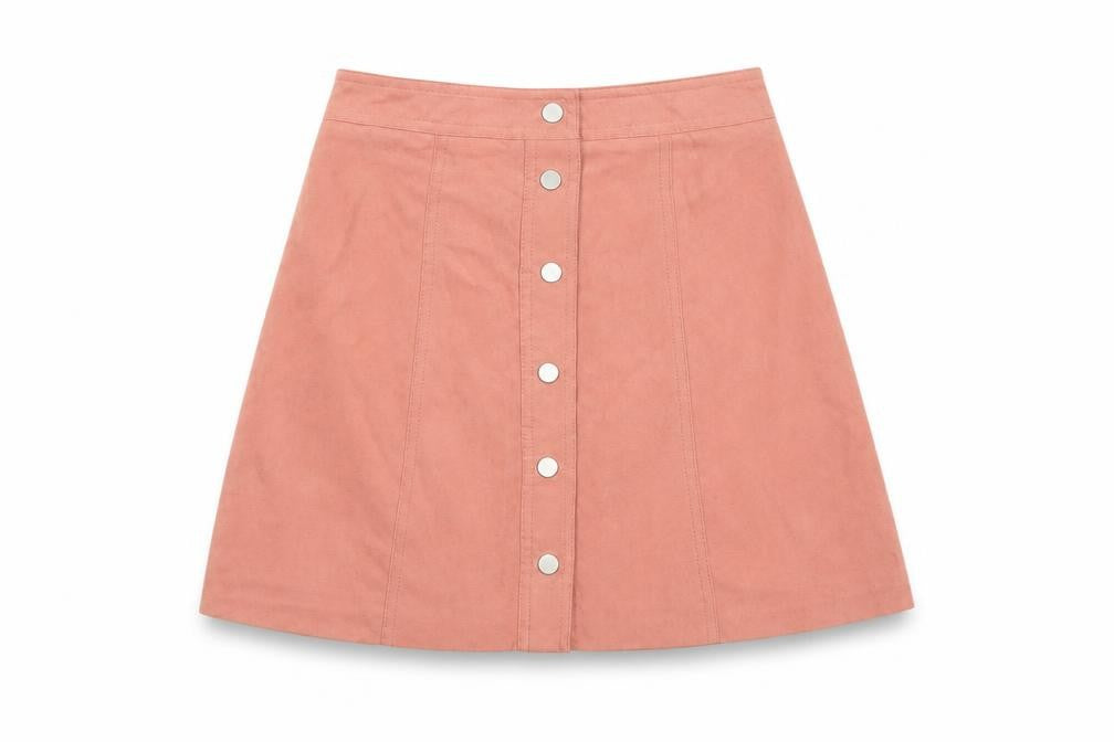 Divided H&M Women’s Pink UK 8 A-Line Button Front Mini Skirt