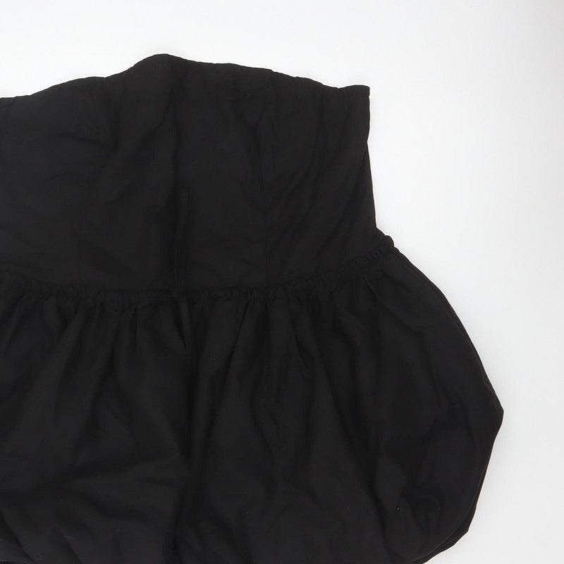PrettyLittleThing Plus Women Black UK 22 Basic Strapless Playsuit