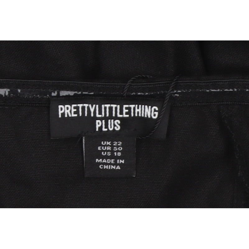 PrettyLittleThing Plus Women Black UK 22 Basic Strapless Playsuit