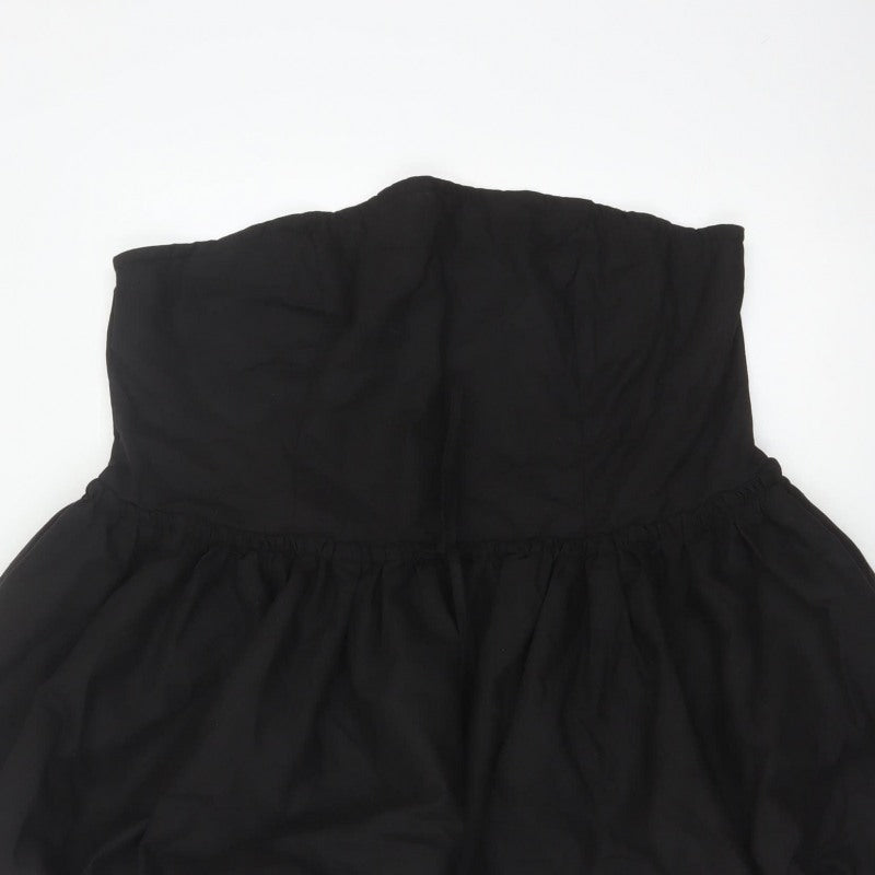 PrettyLittleThing Plus Women Black UK 22 Basic Strapless Playsuit