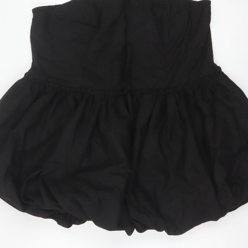 PrettyLittleThing Plus Women Black UK 22 Basic Strapless Playsuit