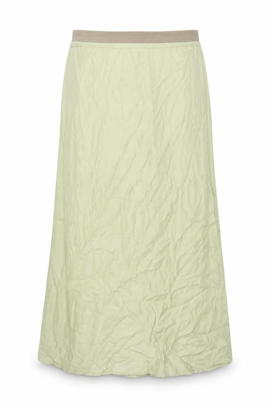 Stradivarius Women Green UK 12 Long Flare Viscose Elastic Waist Skirt