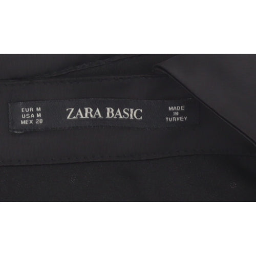 Zara Basic Women Black M Sequin Cropped Crossover Strap Party Tank Top