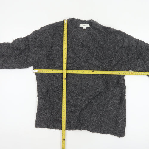Marks and Spencer Women Grey S Chunky Knit V-Neck Jumper