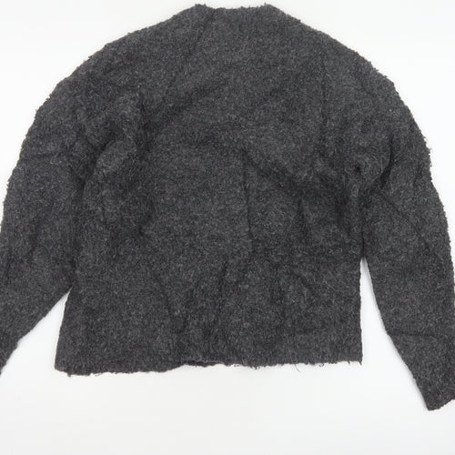 Marks and Spencer Women Grey S Chunky Knit V-Neck Jumper