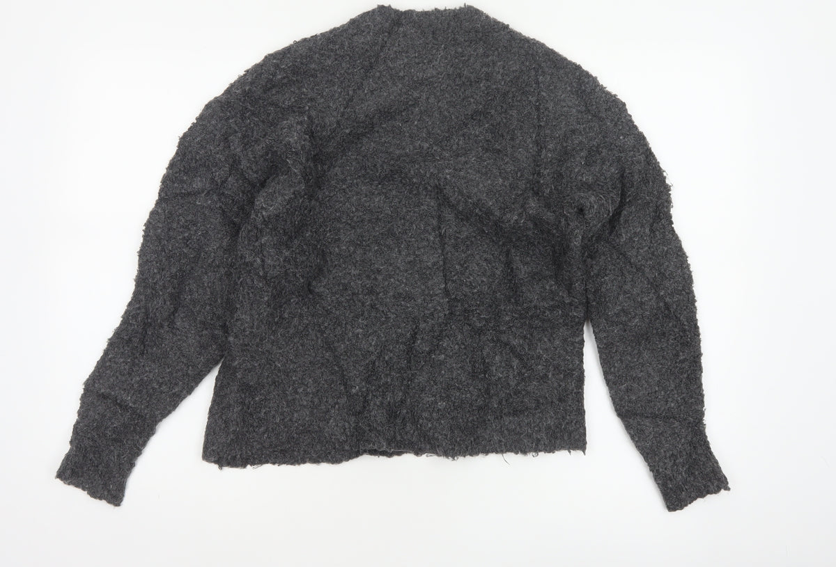 Marks and Spencer Women Grey S Chunky Knit V-Neck Jumper