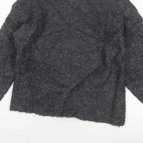 Marks and Spencer Women Grey S Chunky Knit V-Neck Jumper
