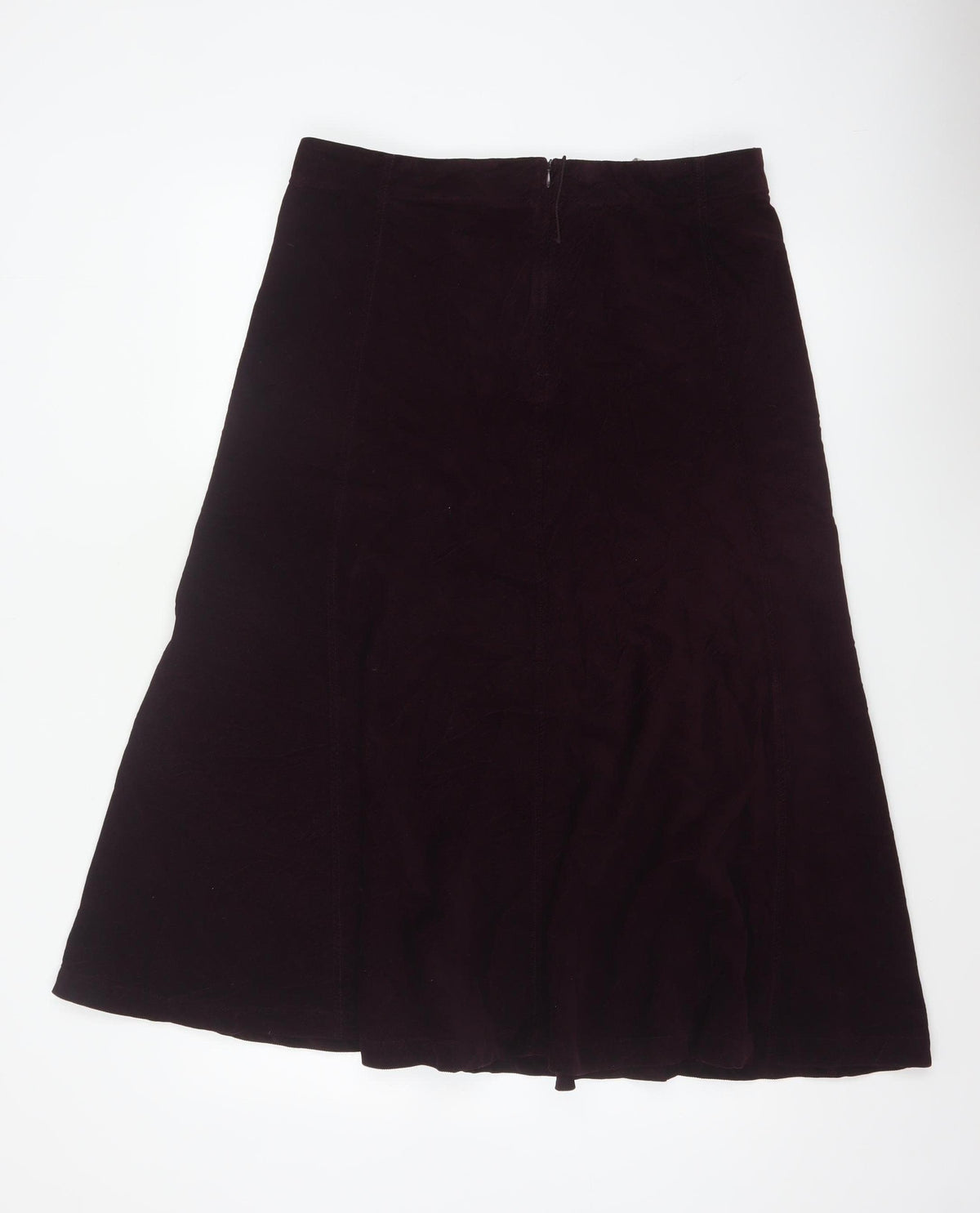 Marks & Spencer Women Purple UK 14 Long A-Line Cotton Velvet Skirt